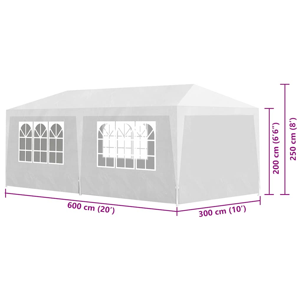 Tente de fête 3x6 m blanche