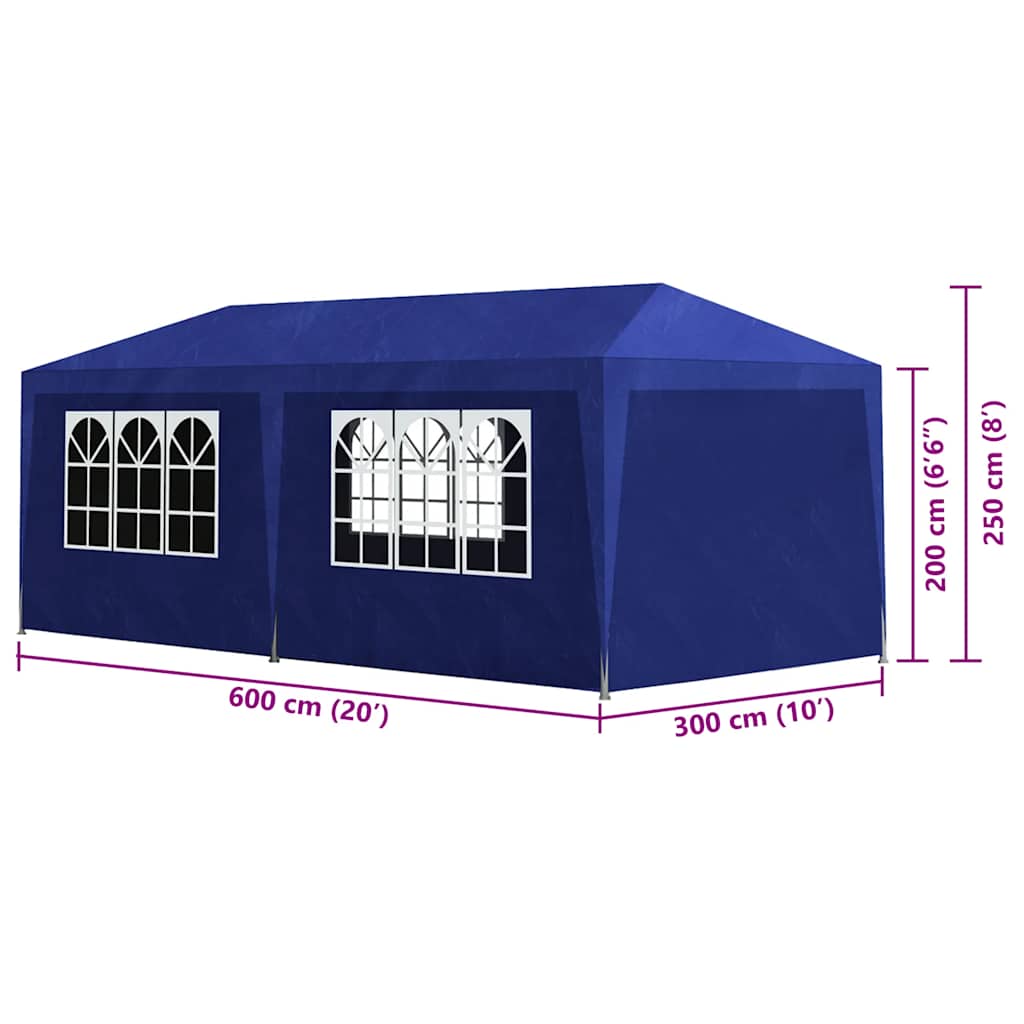 Tente de fête 3x6 m bleue