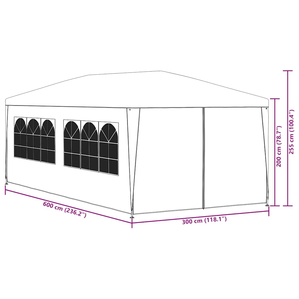Tente de fête 3x6 m bleue