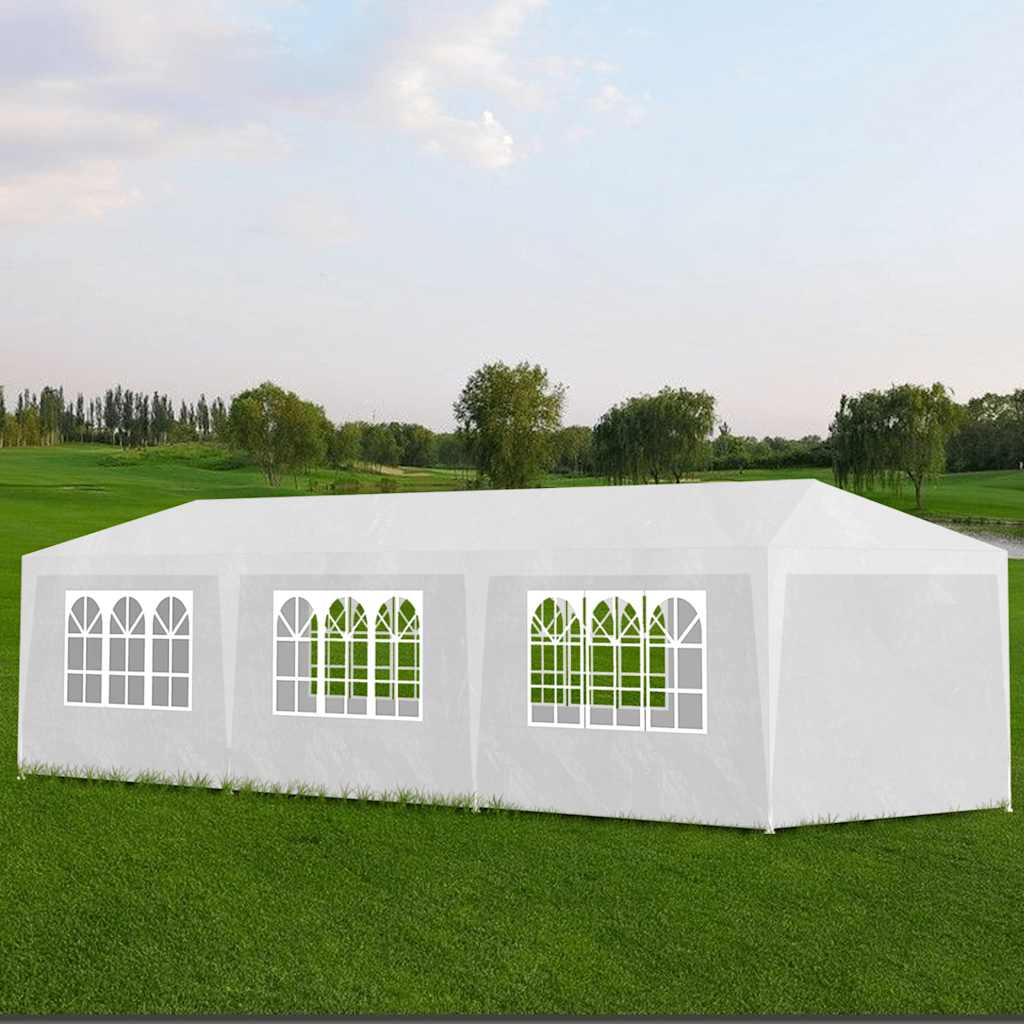 Tente de fête 3x9 m blanche