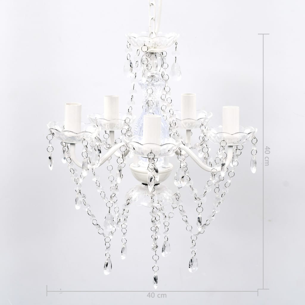 Lustre transparent à 5 lumières