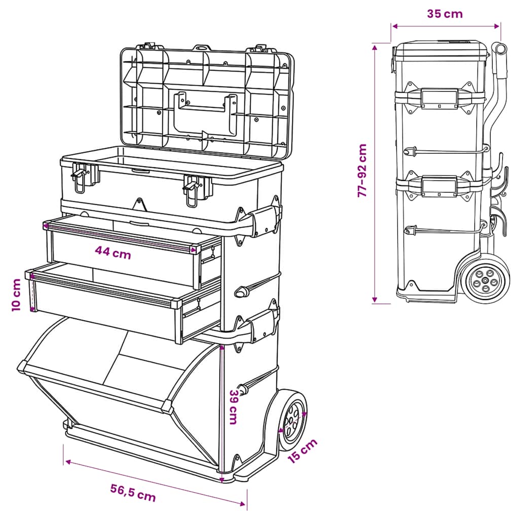 Werkzeugtrolley 3-teilig