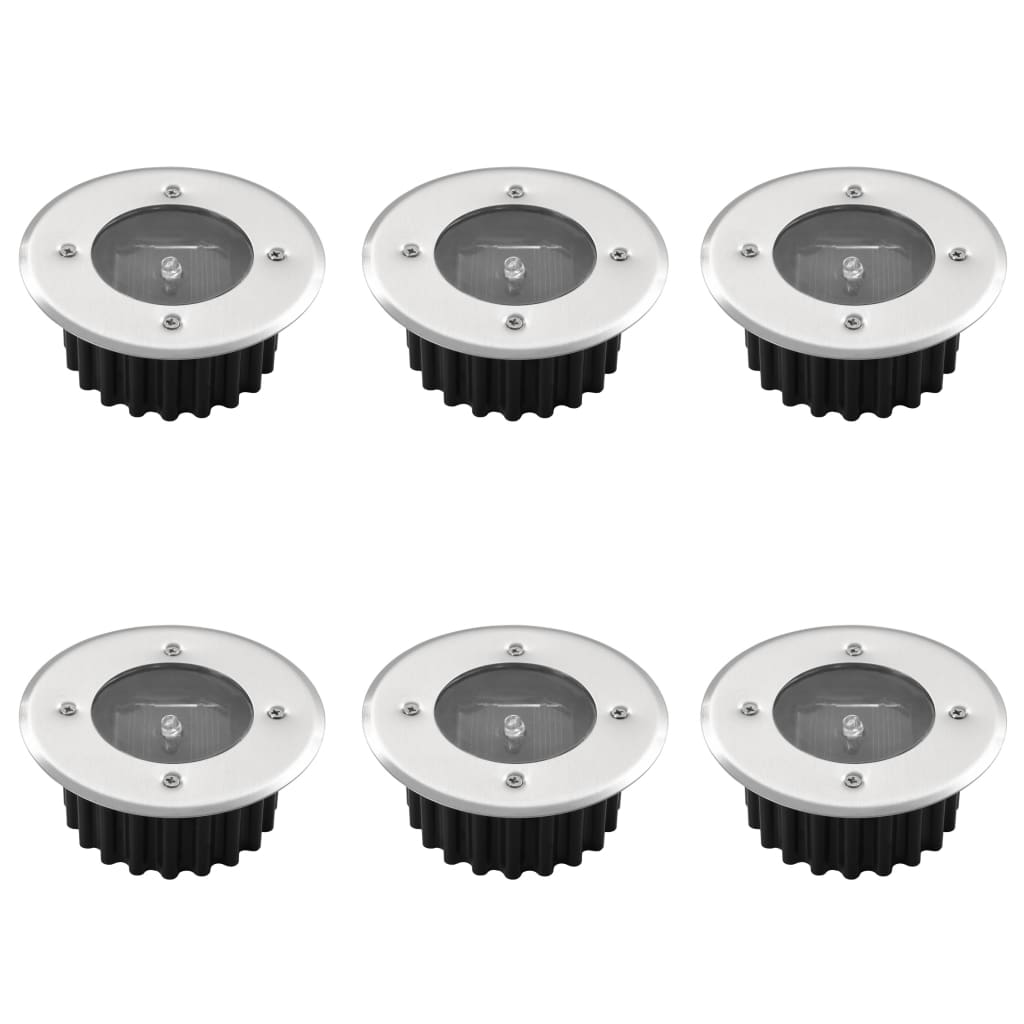 Solarlampe 6 x rund LED Garten Licht Bodenbeleuchtung Solar