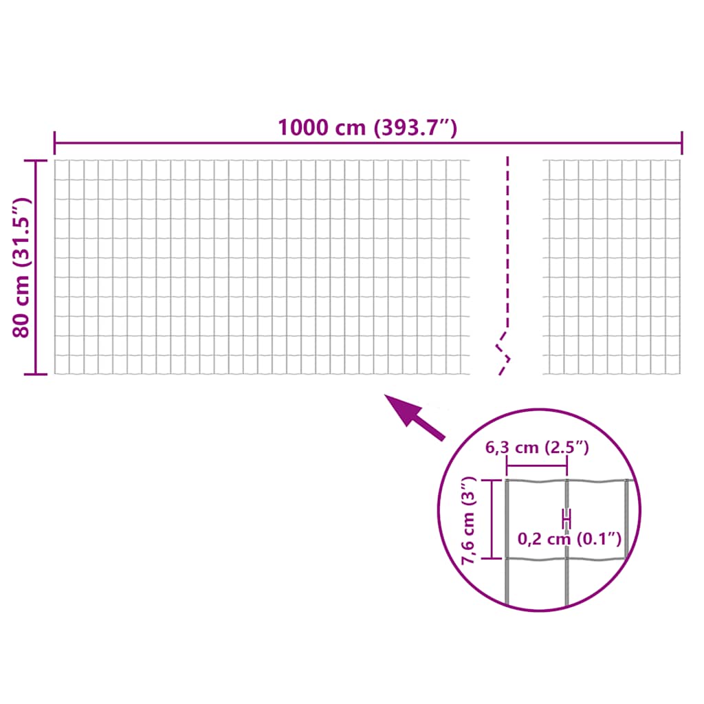 Gartenzaun Maschendraht Gitterzaun Schweißgitter 10x0,8 m