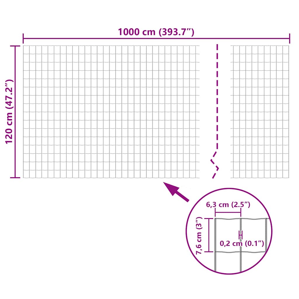 Gitterzaun Maschendraht Schweiß gitter 10x1,2m