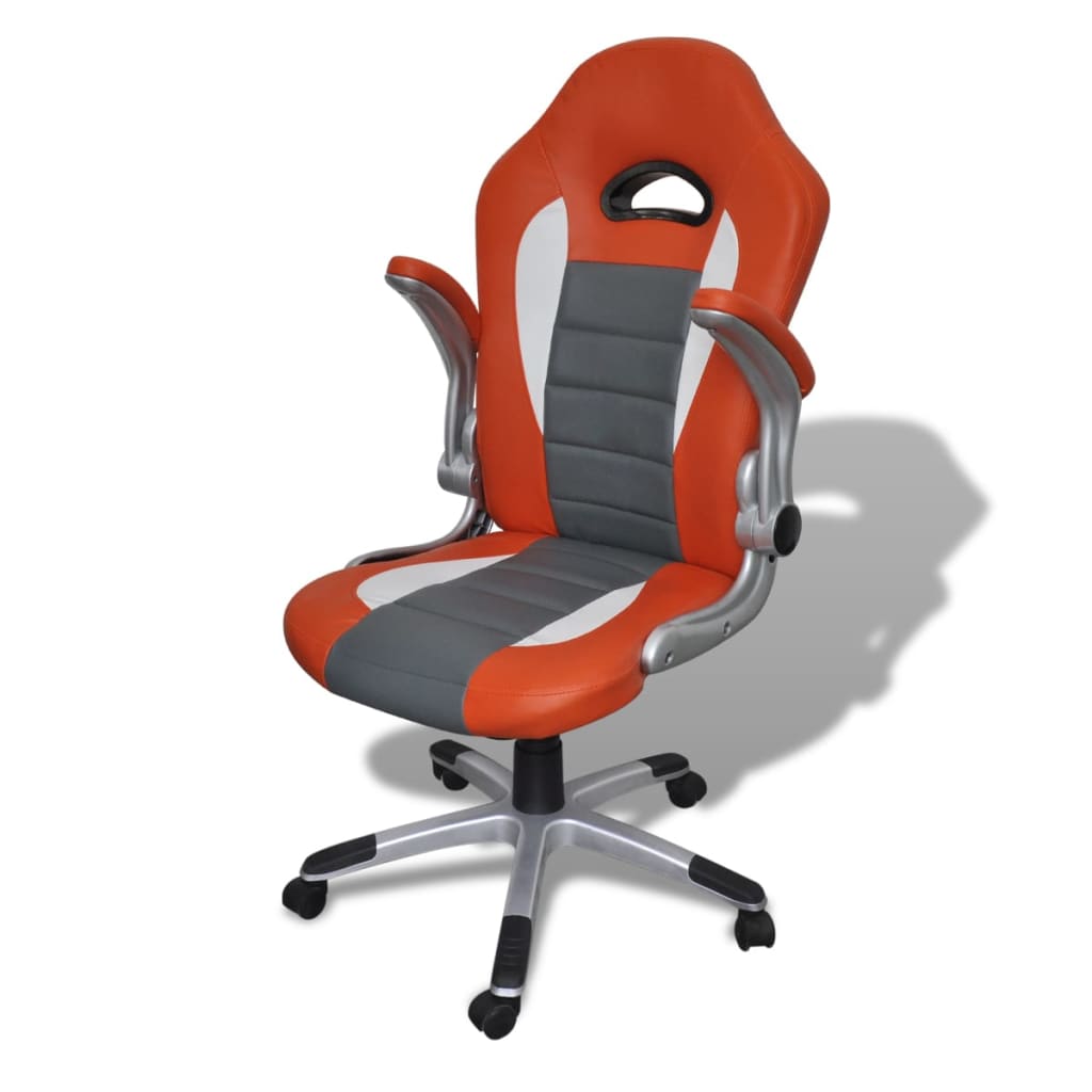 Bürosessel Bürostuhl Drehstuhl Chefsessel Kunstleder Orange