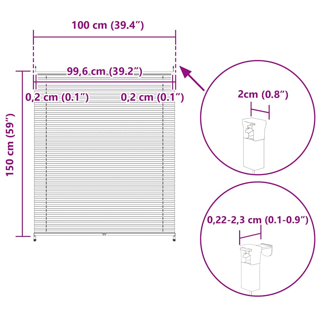 Plissee Faltrollo Rollo Plisseerollo 100x150cm Weiß