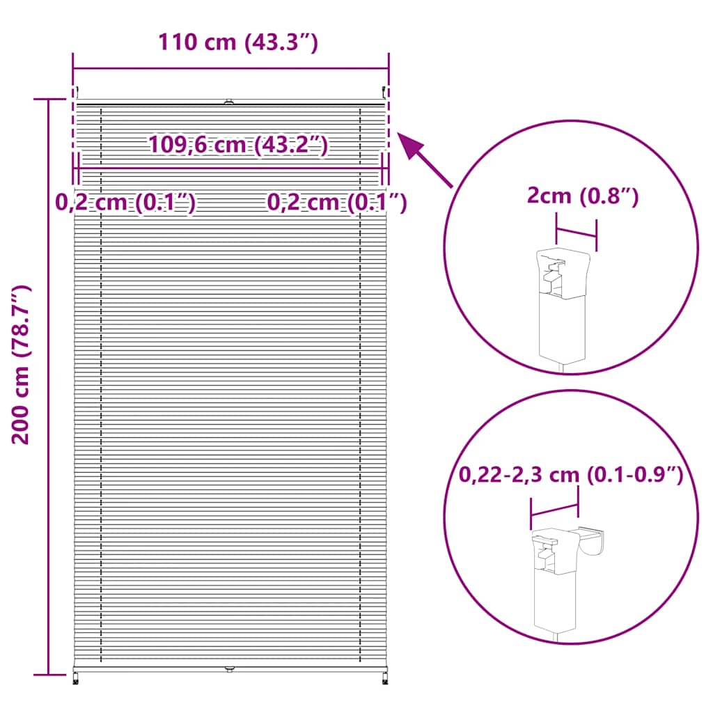 Plissee Faltrollo Rollo Plisseerollo 110x200cm Weiß
