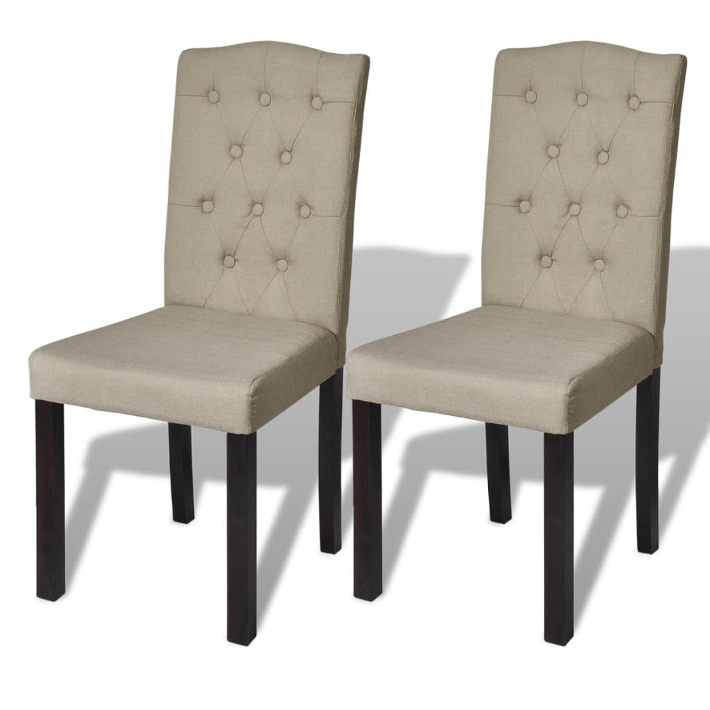 Dining chairs 2 pcs. Camel brown fabric