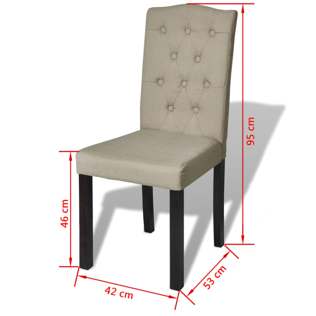 Dining chairs 2 pcs. Camel brown fabric