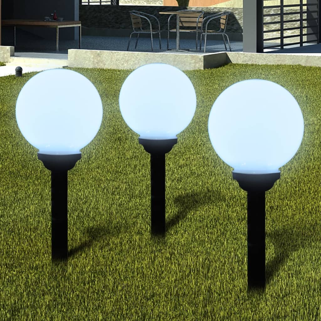 Path lights 3 pcs. LED 20 cm with ground spike