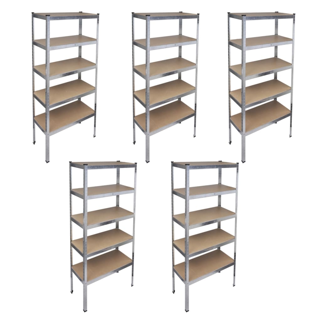5 étagères sans boulons, étagères de rangement, étagères robustes, étagères d'atelier