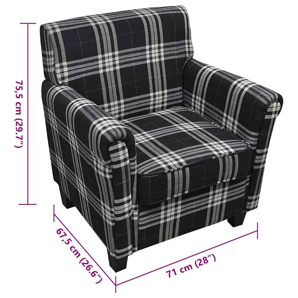 Sessel mit Sitzpolster Schwarz Stoff
