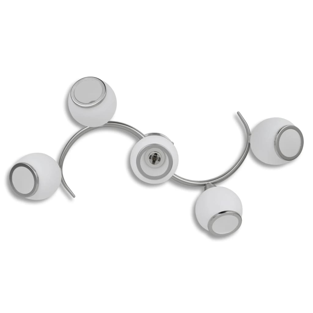 Ceiling light with glass shades on curved rail