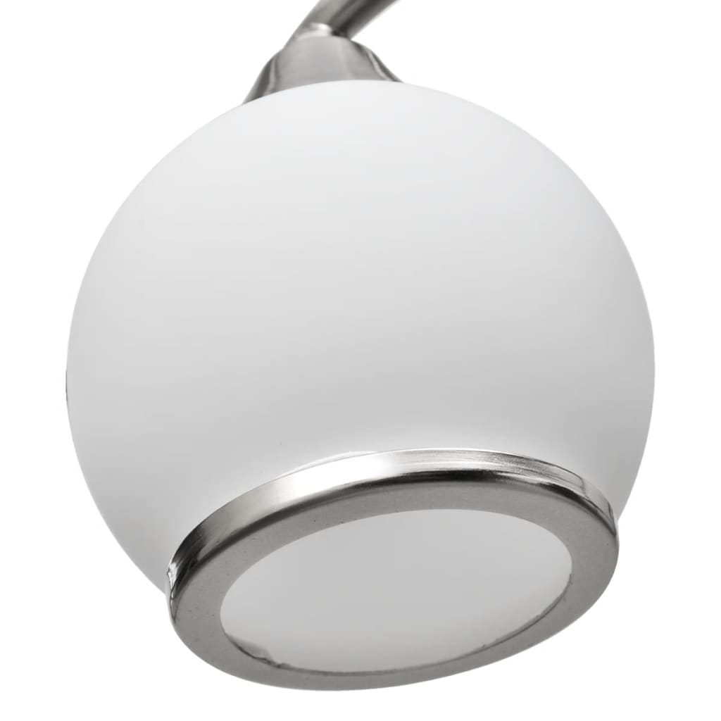 Ceiling light with glass shades on curved rail