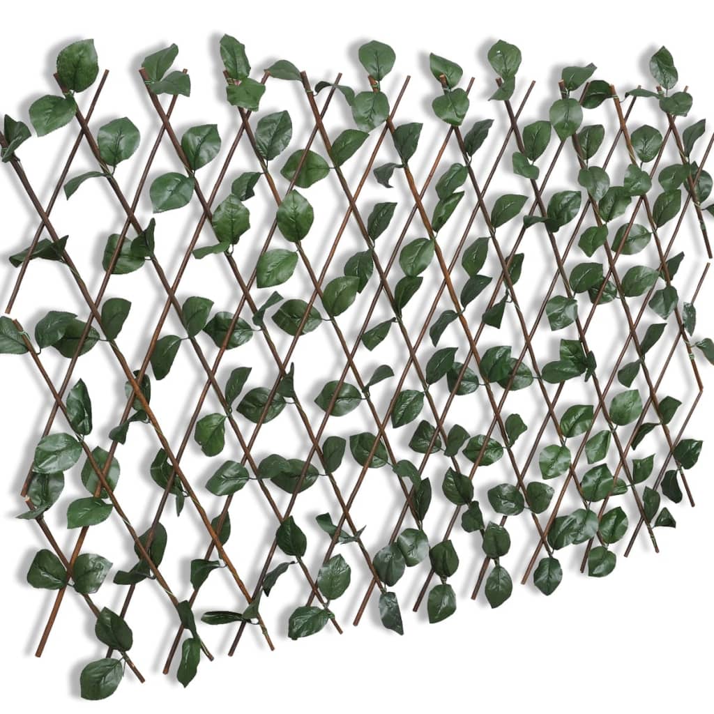 Treillis en saule 5 pièces avec feuilles artificielles 180×90 cm
