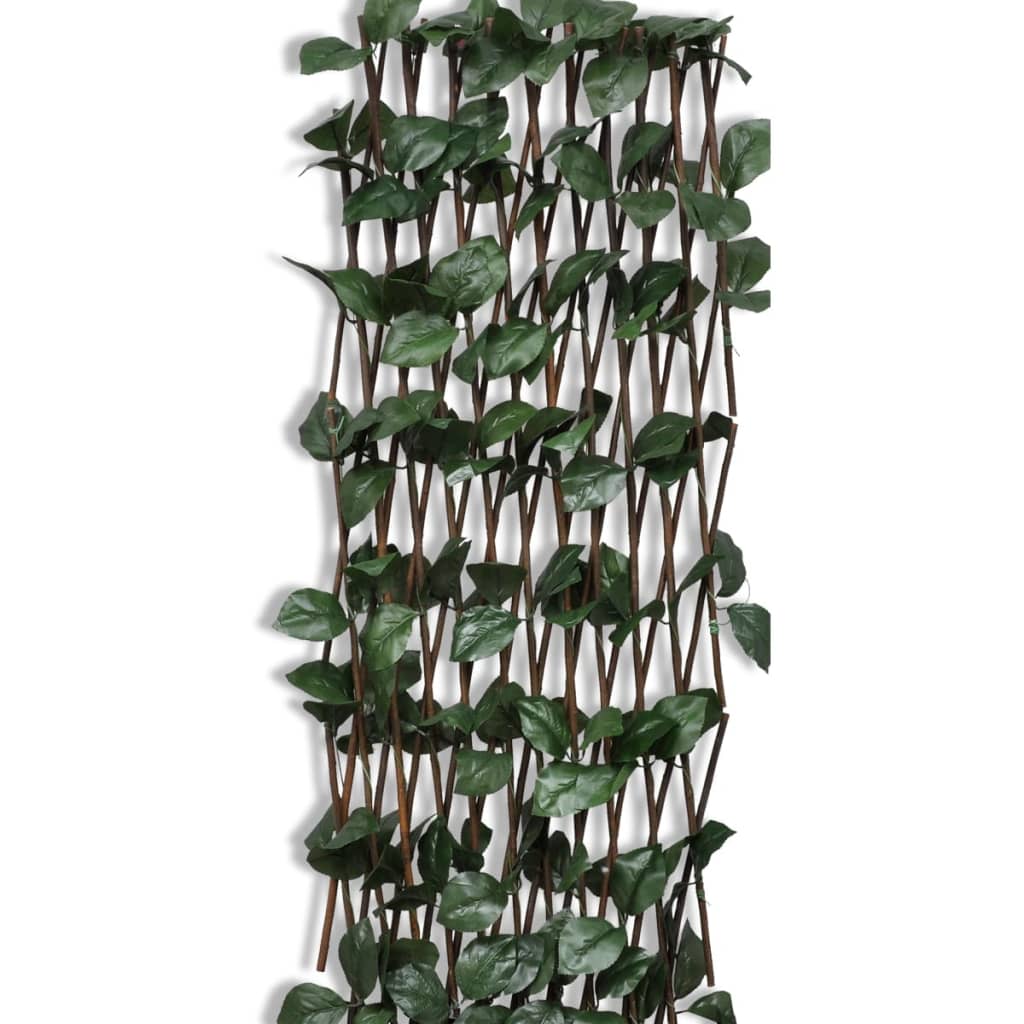 Treillis en saule 5 pièces avec feuilles artificielles 180×90 cm