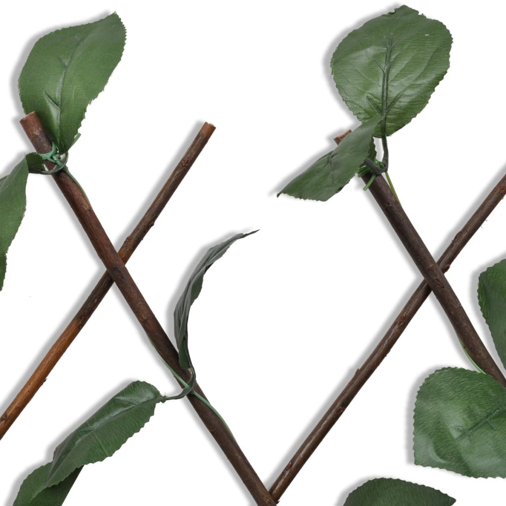Treillis en saule 5 pièces avec feuilles artificielles 180×90 cm