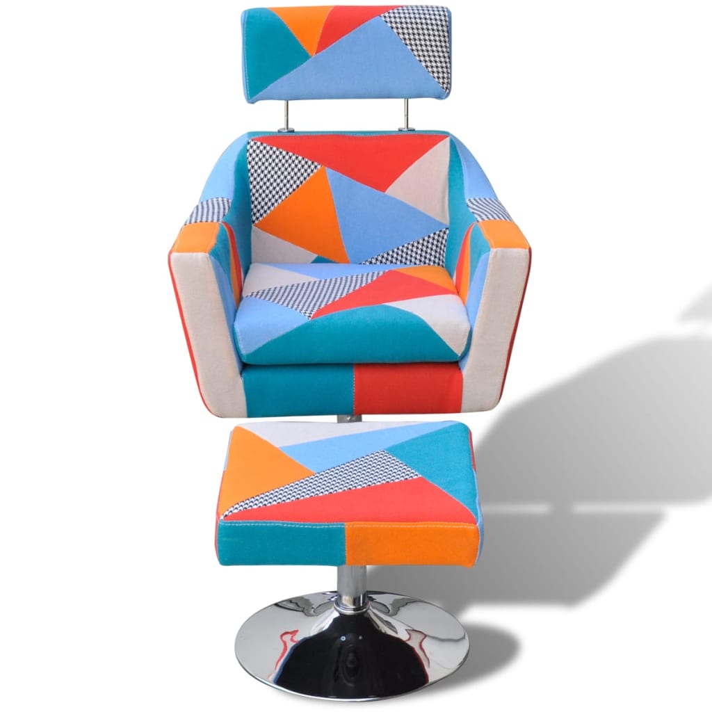 TV-Sessel mit Patchwork-Design Stoff