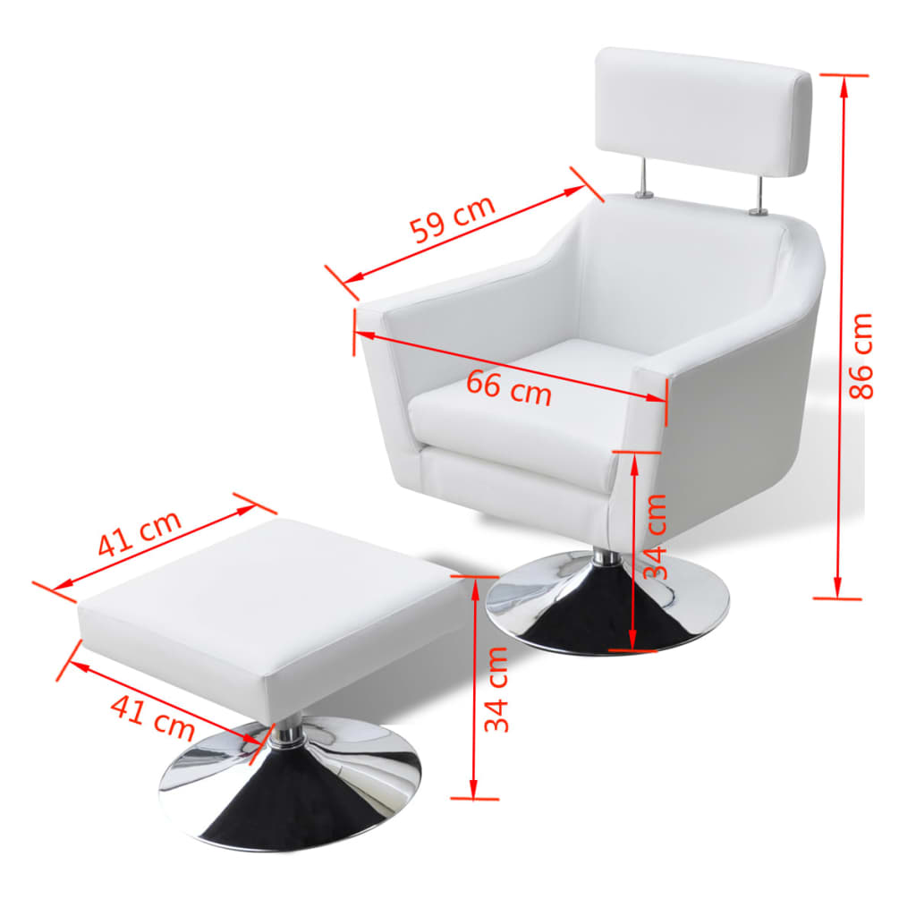 TV-Sessel Weiß Kunstleder