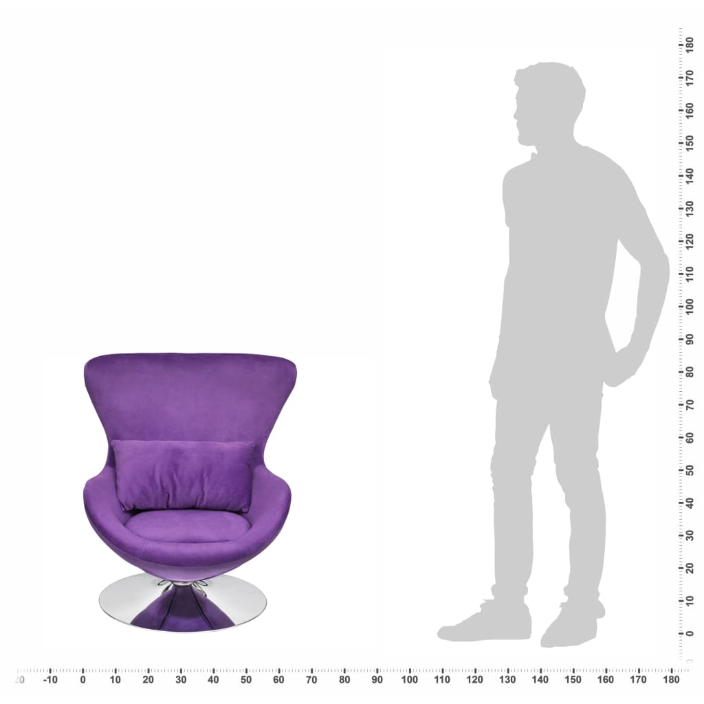 Drehsessel in Ei-Form mit Kissen Klein Lila Samt