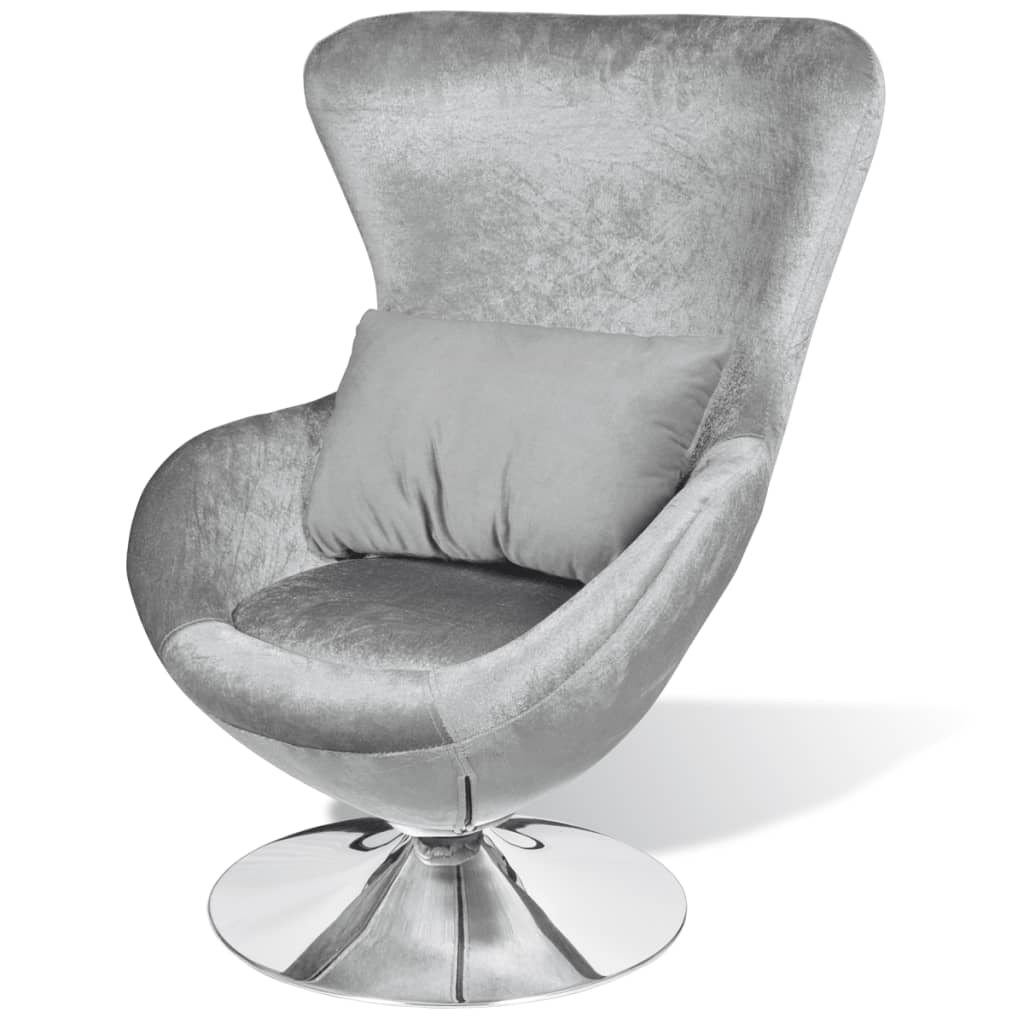 Sessel in Ei-Form Silbern