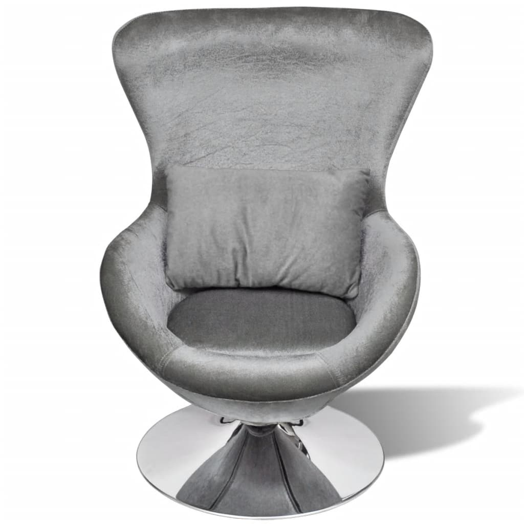 Sessel in Ei-Form Silbern