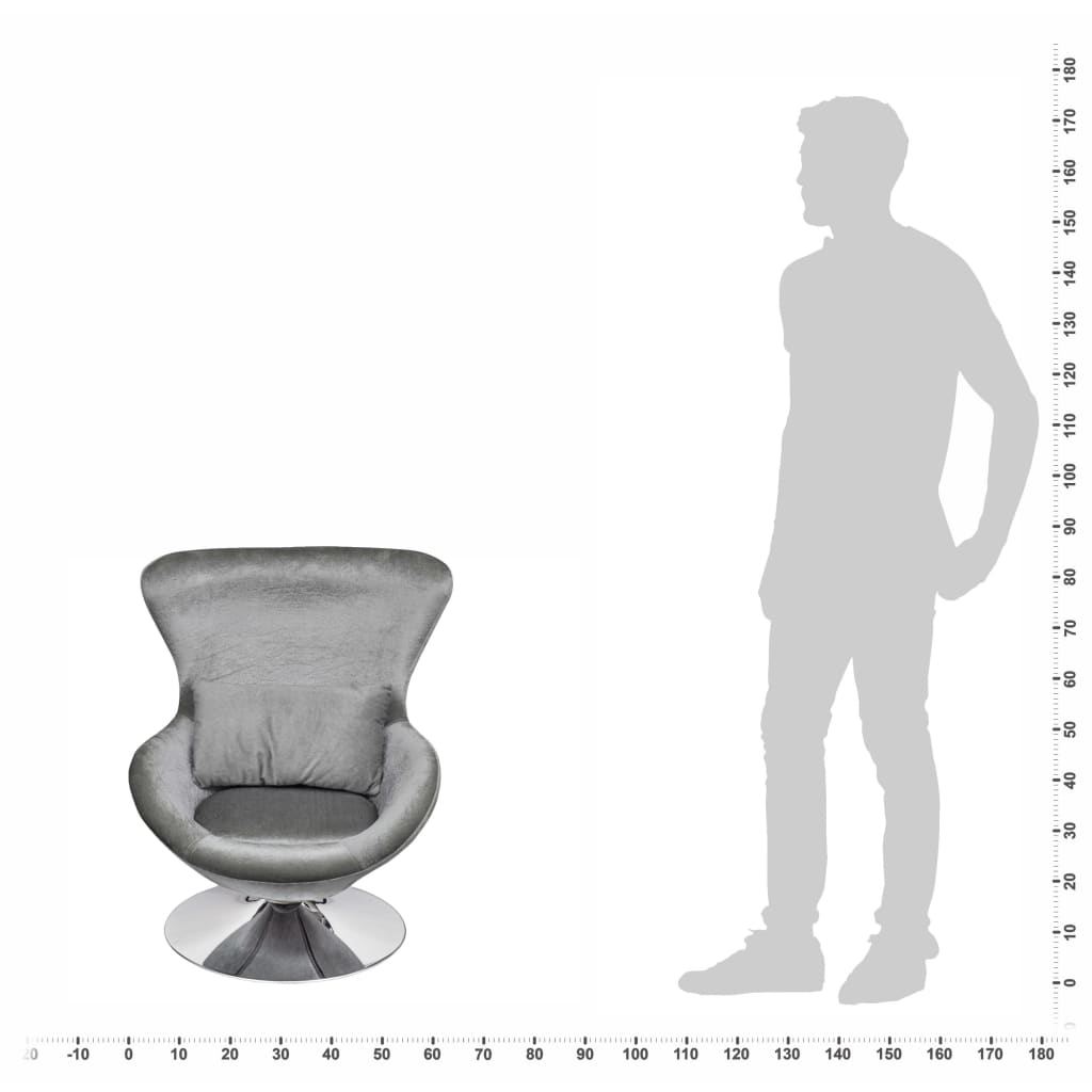 Sessel in Ei-Form Silbern