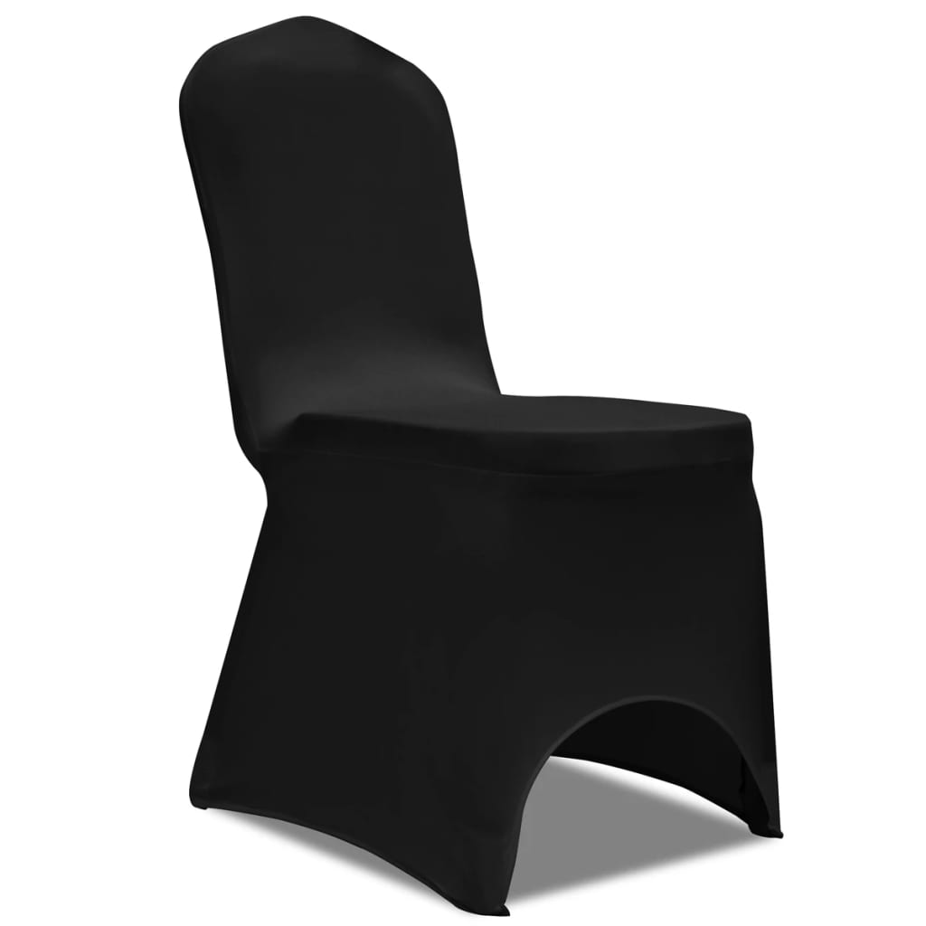 6 x housses de chaise extensibles noires