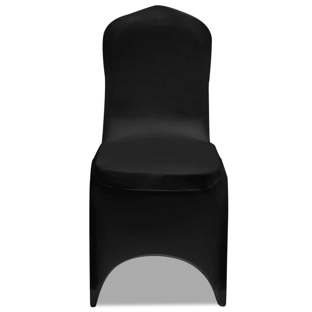 6 x housses de chaise extensibles noires