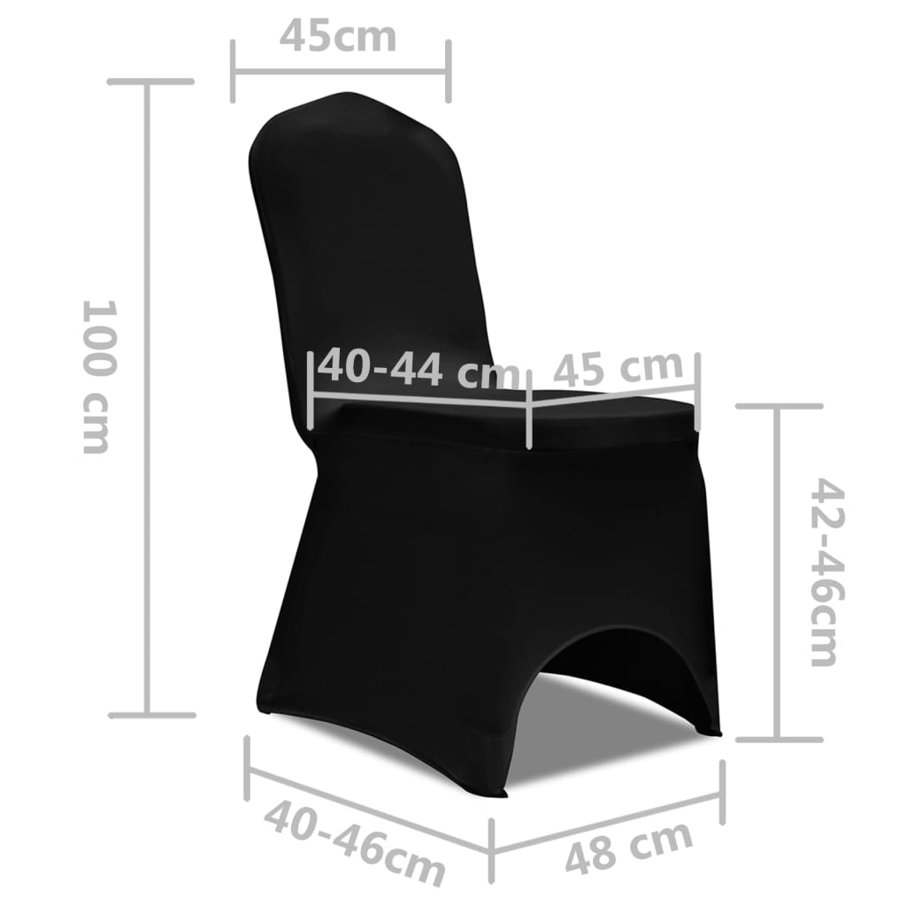 6 x housses de chaise extensibles noires