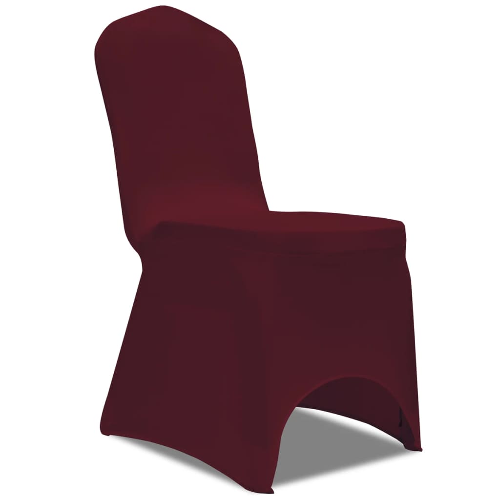 6 x housses de chaise extensibles bordeaux rouge