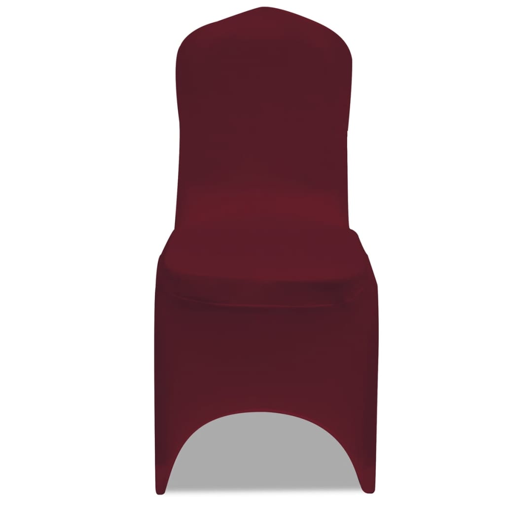 6 x housses de chaise extensibles bordeaux rouge