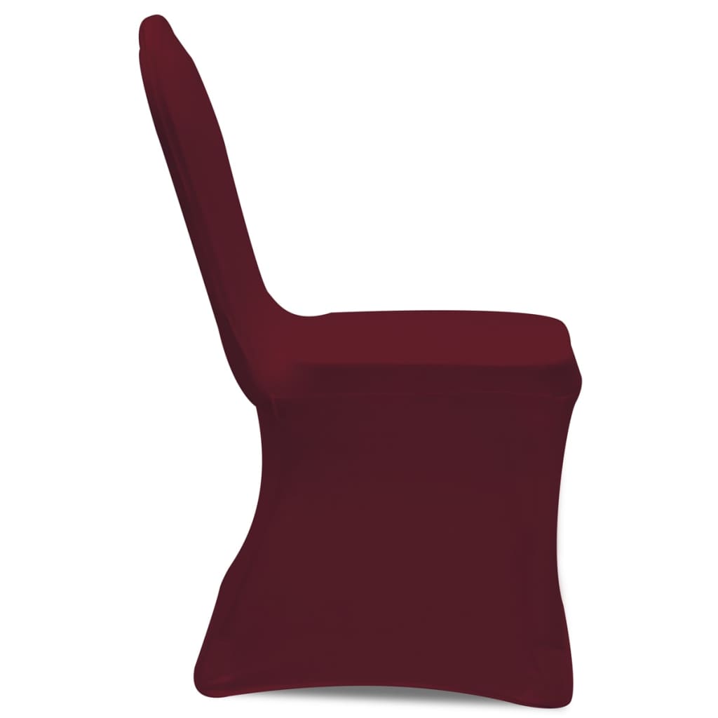 6 x housses de chaise extensibles bordeaux rouge