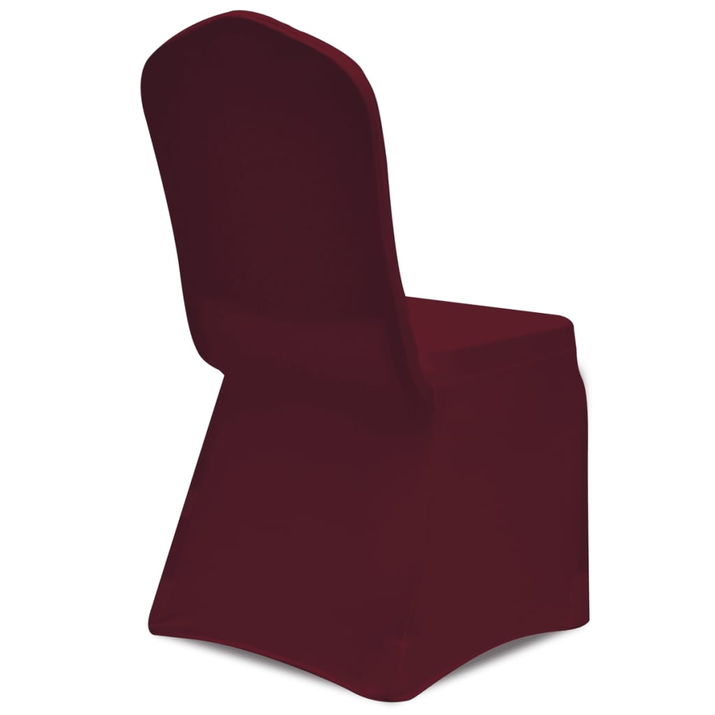 6 x housses de chaise extensibles bordeaux rouge