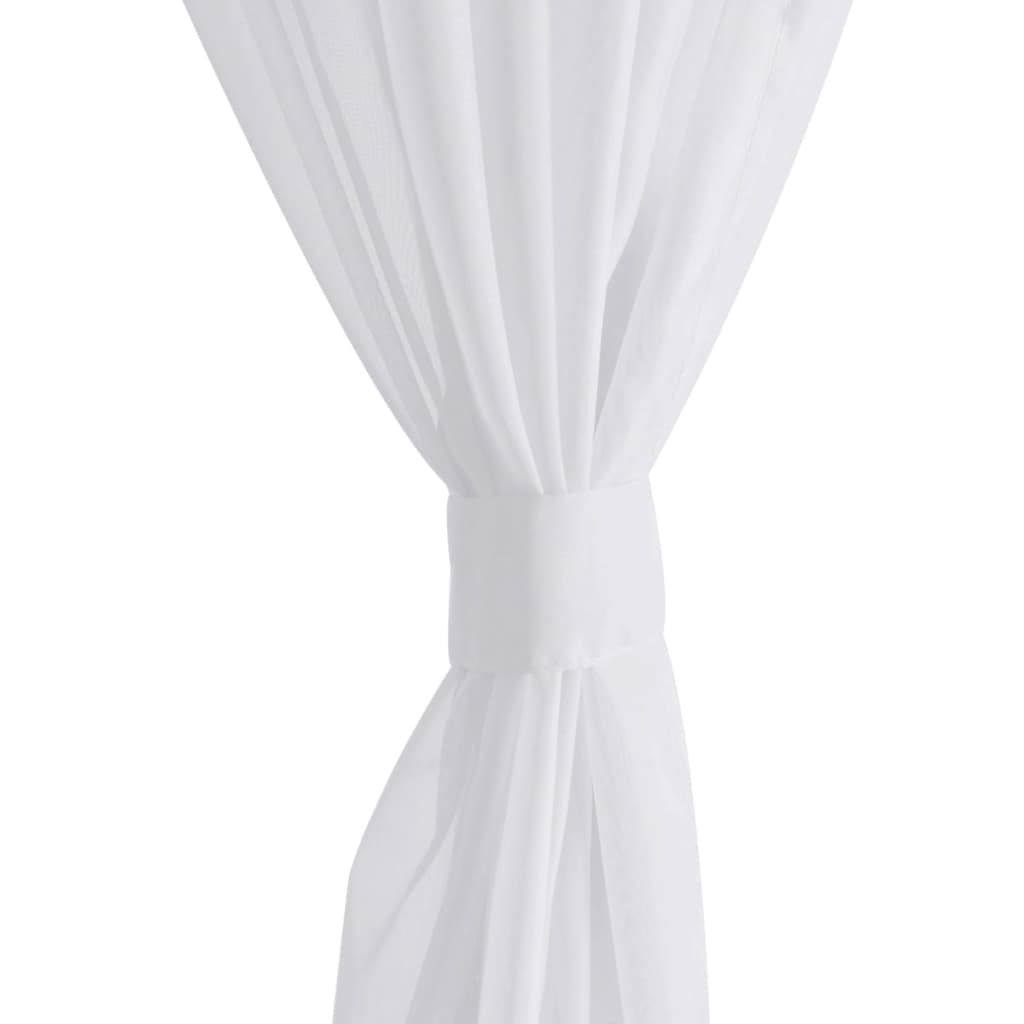 2 x Transparente Gardine Fertiggardine 140 x 225 weiß