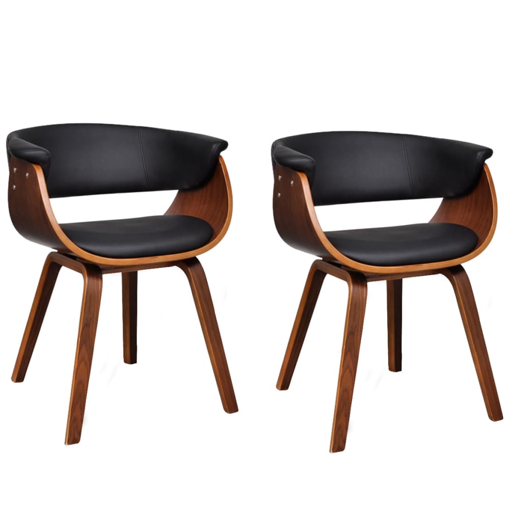 Dining room chairs 2 pcs. bentwood and imitation leather