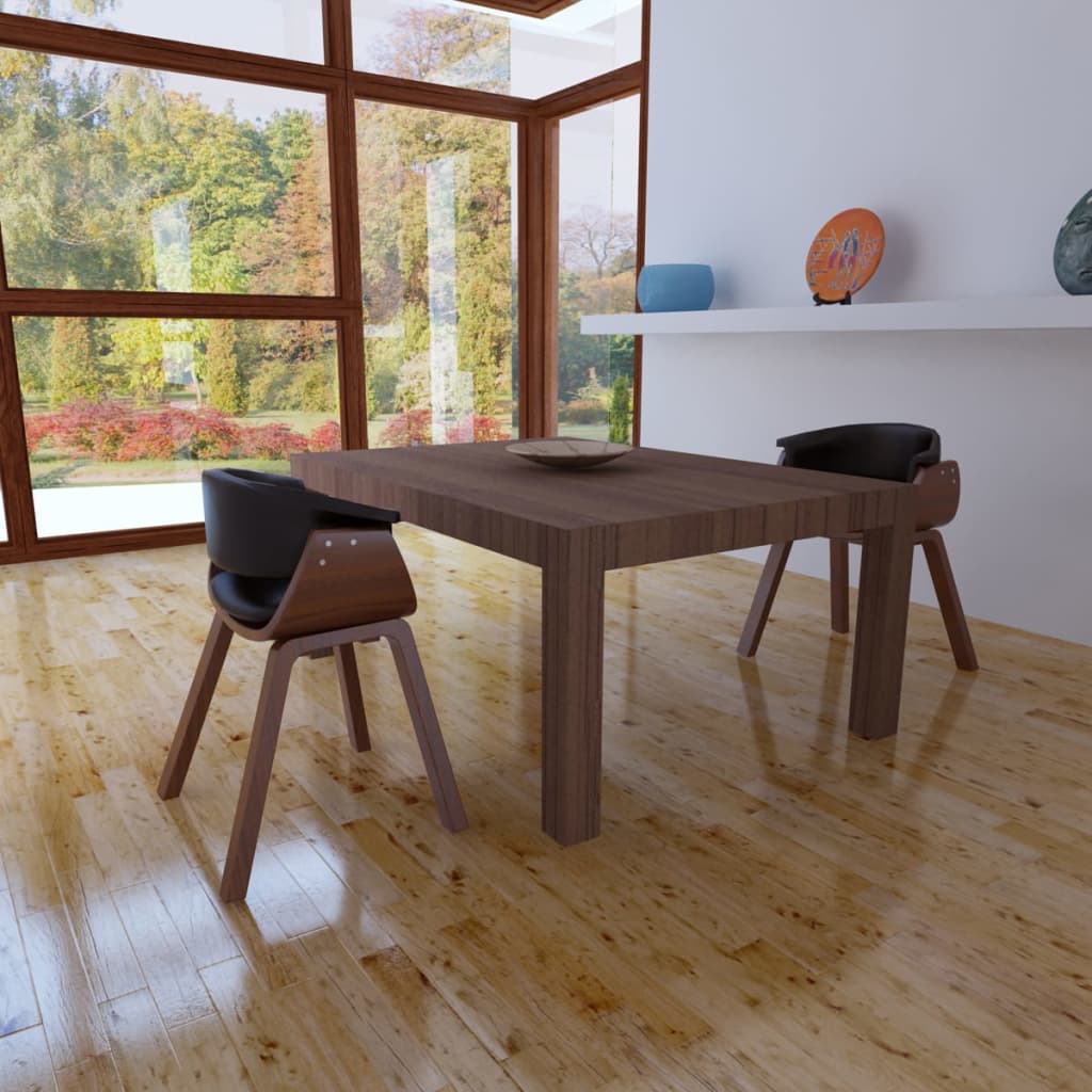 Dining room chairs 2 pcs. bentwood and imitation leather