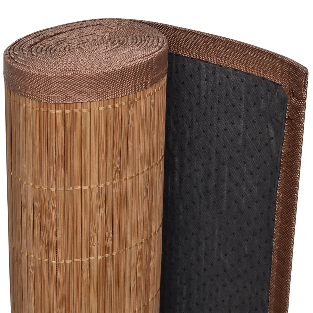 Bamboo Rug Brown Rectangular 80x300 cm