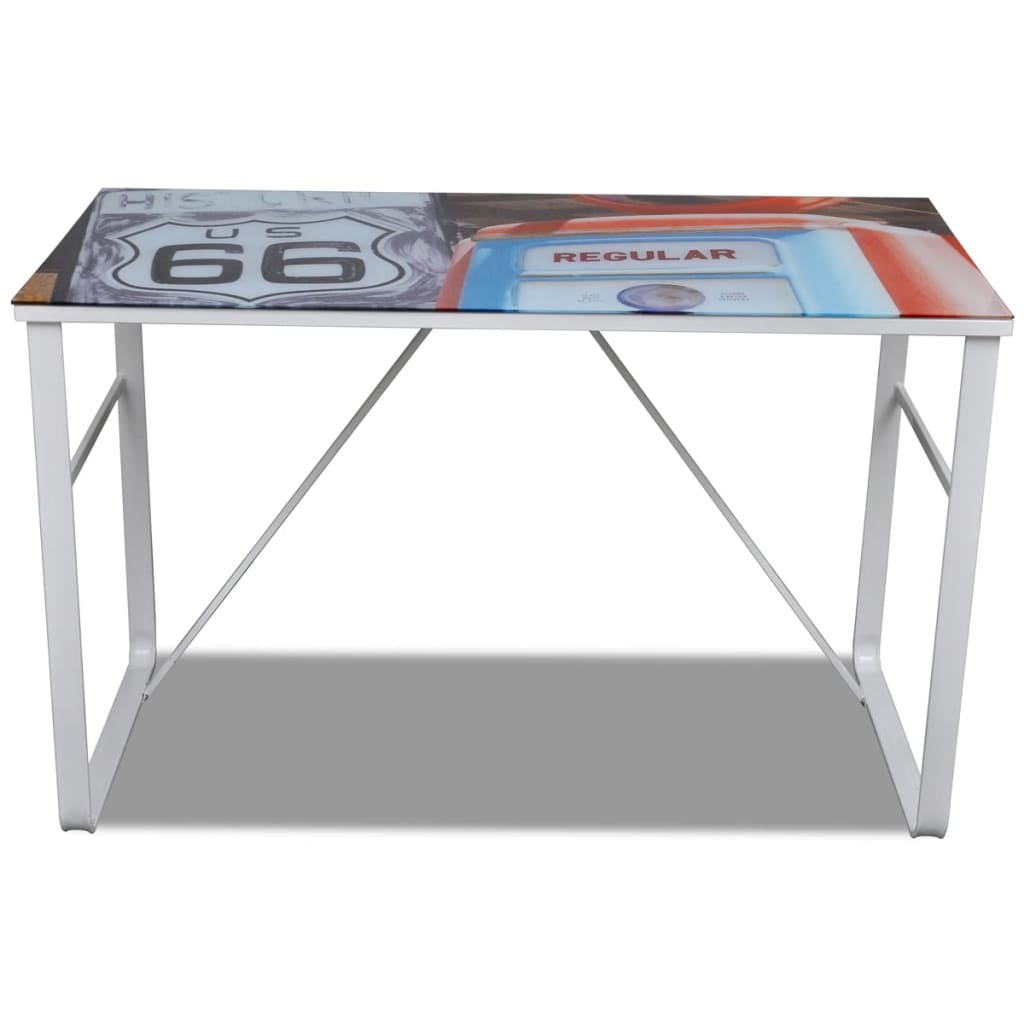 Desk with lifestyle print
