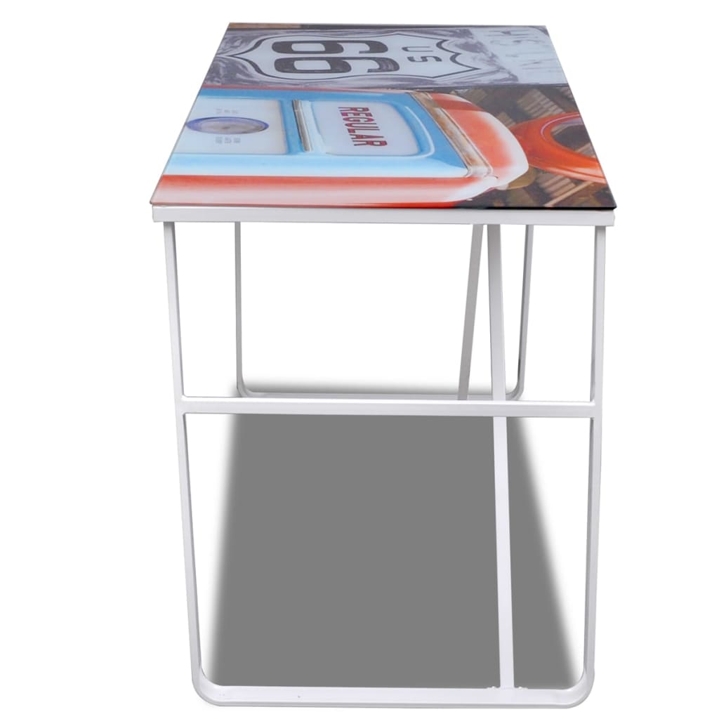 Desk with lifestyle print