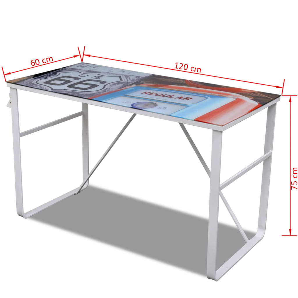Desk with lifestyle print