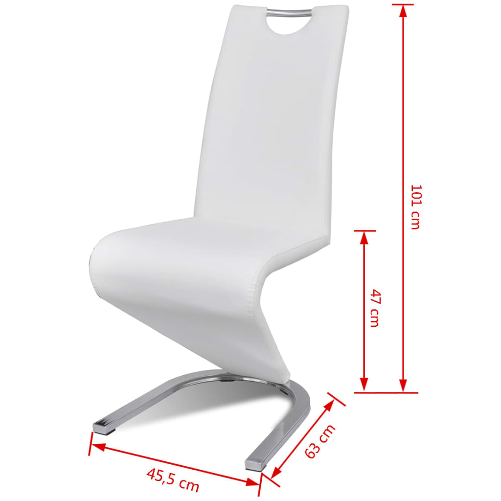 Esszimmerstühle 2 Stk. Weiß Kunstleder