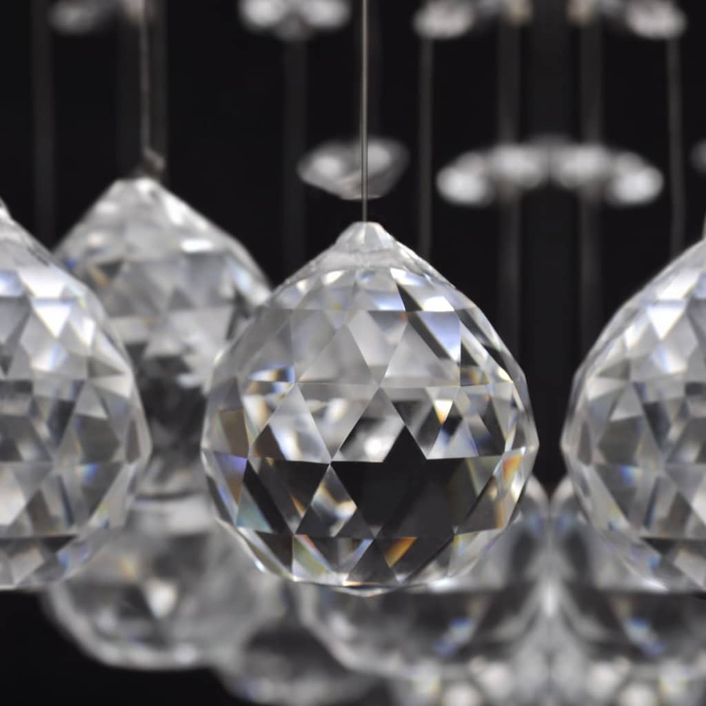 White ceiling lamp with sparkling glass beads 8 x G9 29 cm
