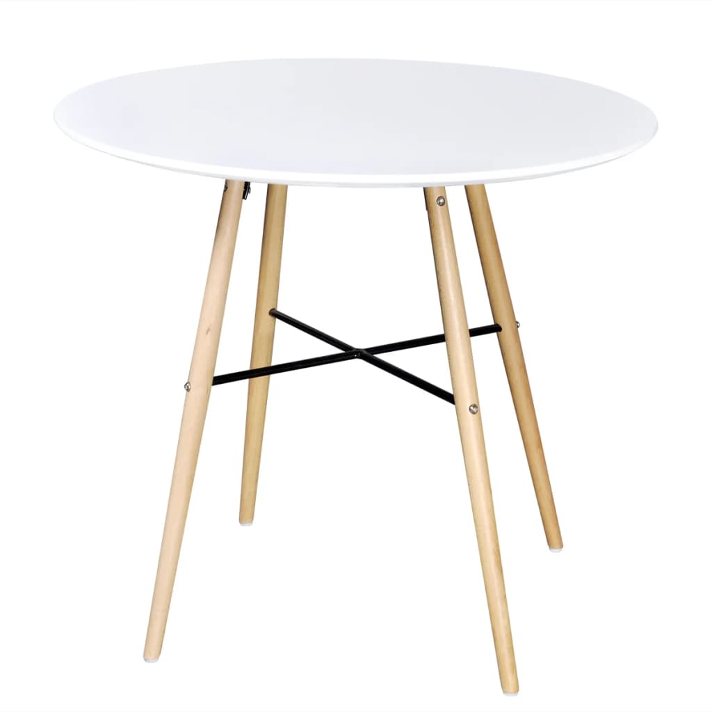 Table à manger ronde en MDF blanc