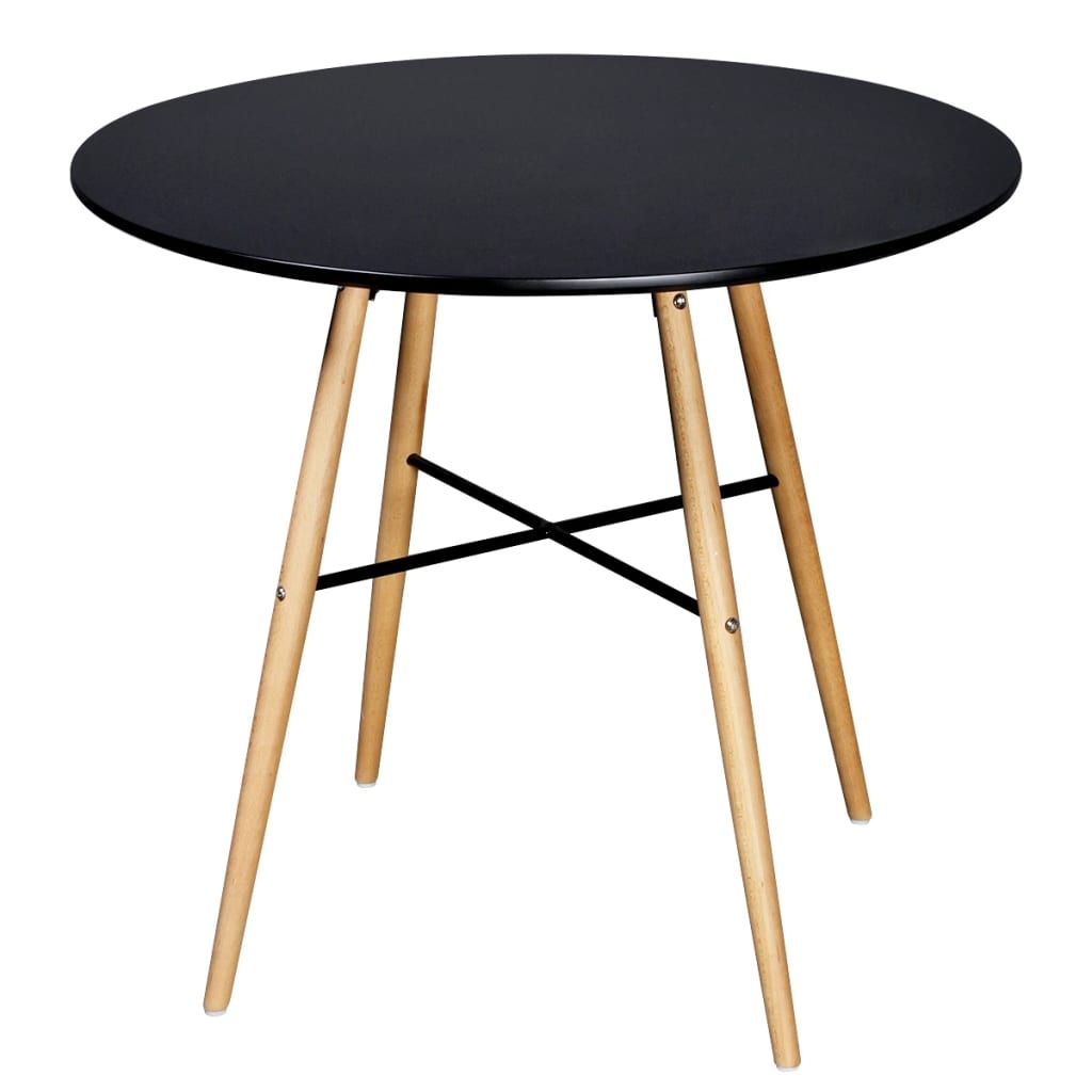 Table à manger ronde en MDF noir