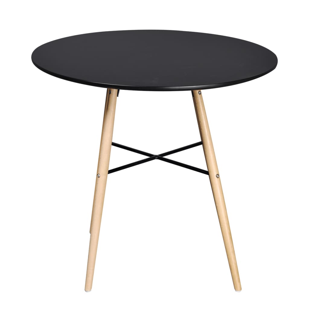 Table à manger ronde en MDF noir