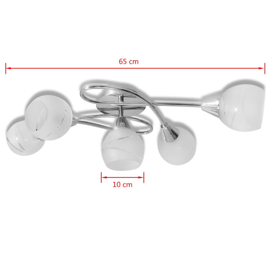 Ceiling light with glass shades 5 x E14