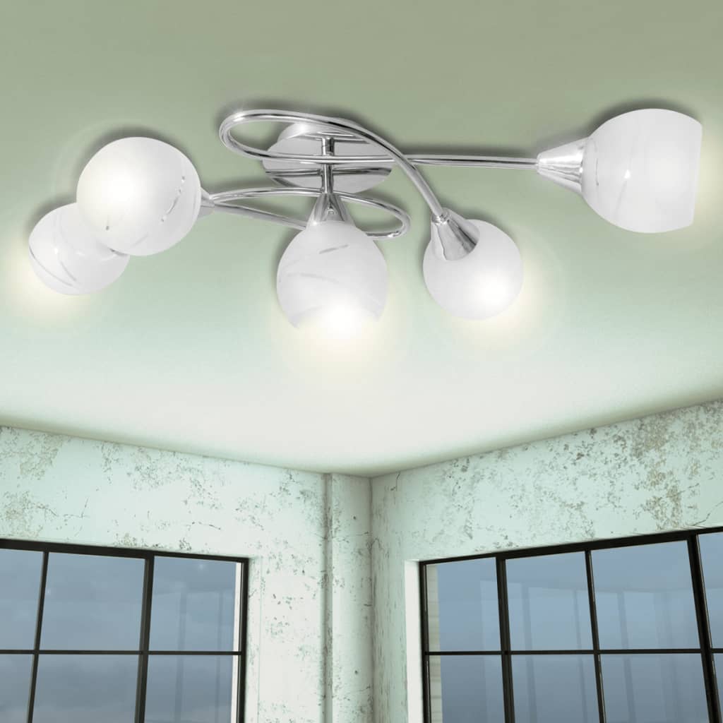 Ceiling light with glass shades 5 x E14