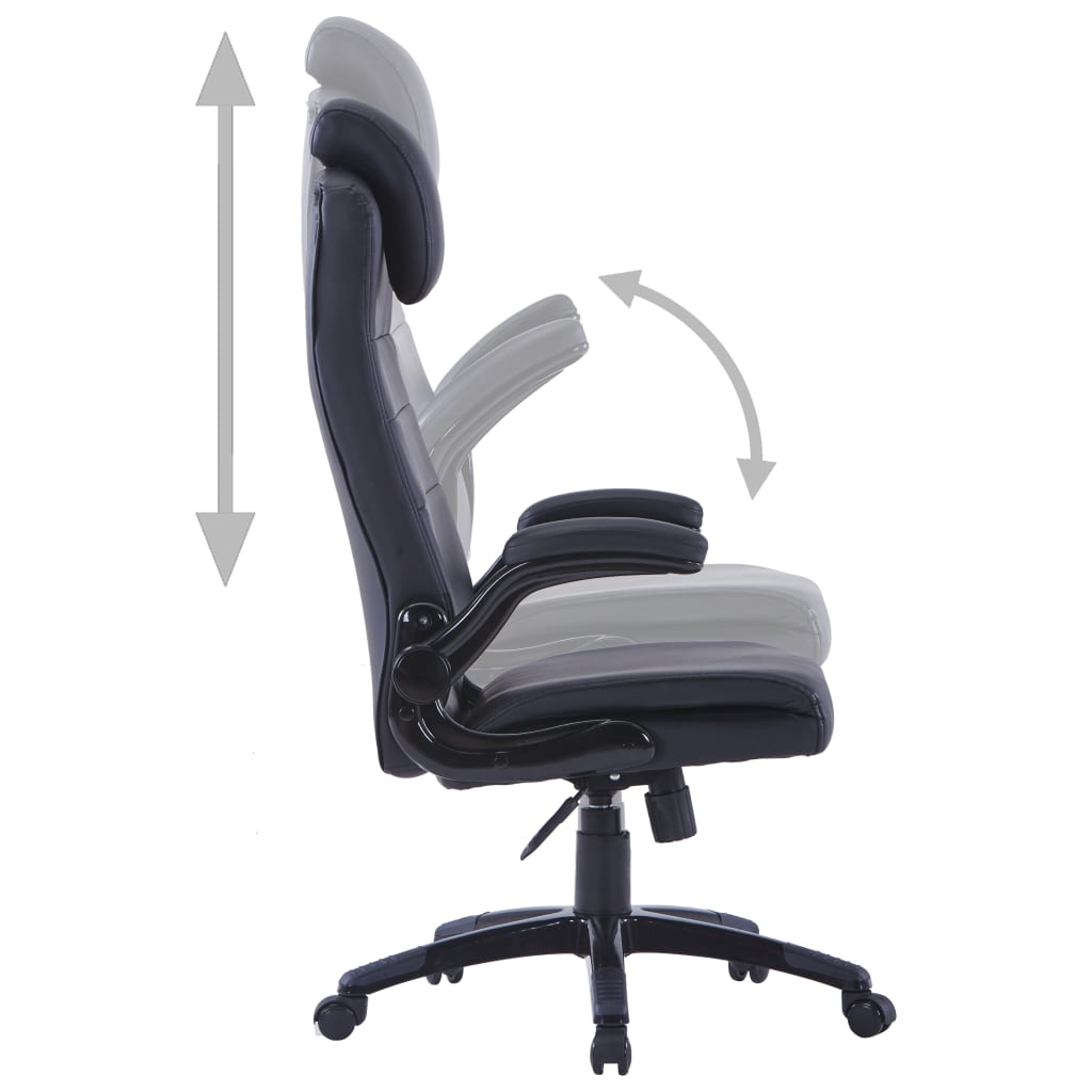Bürostuhl Kunstleder Verstellbar und Drehbar Schwarz